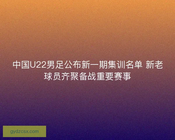 中国U22男足公布新一期集训名单 新老球员齐聚备战重要赛事