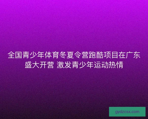 全国青少年体育冬夏令营跑酷项目在广东盛大开营 激发青少年运动热情 全国青少年体育冬夏令营跑酷项目在广东盛大开营 激发青少年运动热情